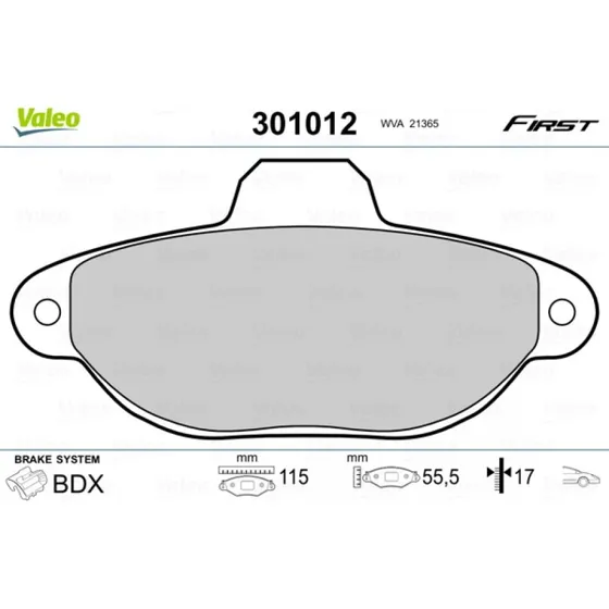 VALEO Bremseklodser 301012 til FIAT, LANCIA