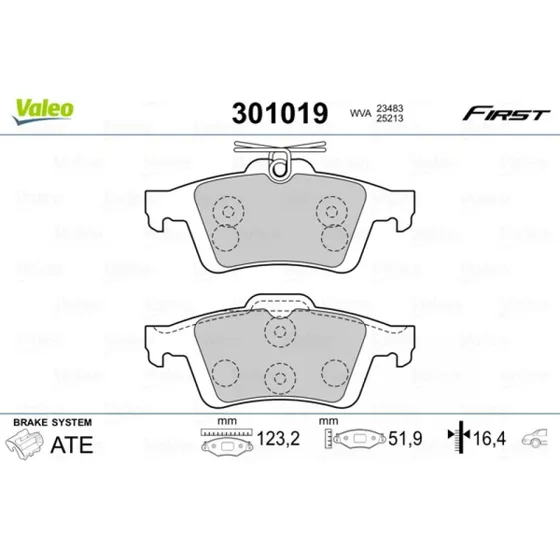 VALEO Bremseklodser 301019 (Akselsæt) til FORD/VOLVO