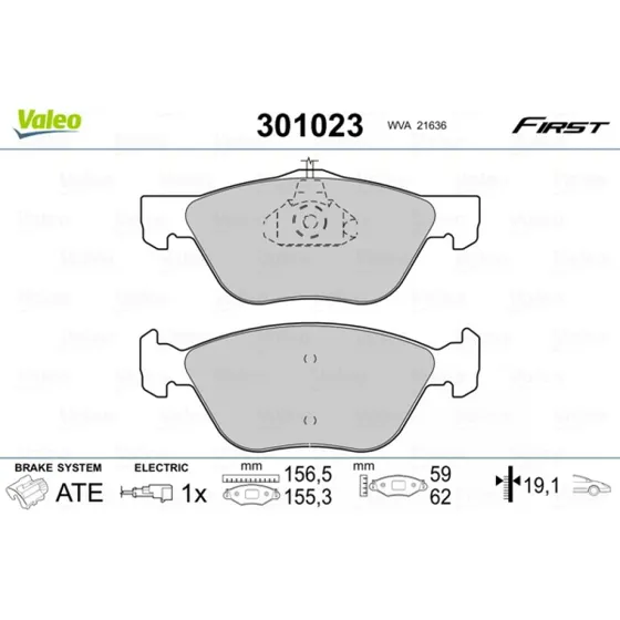 VALEO Bremseklodser 301023 til FIAT, ALFA ROMEO, LANCIA