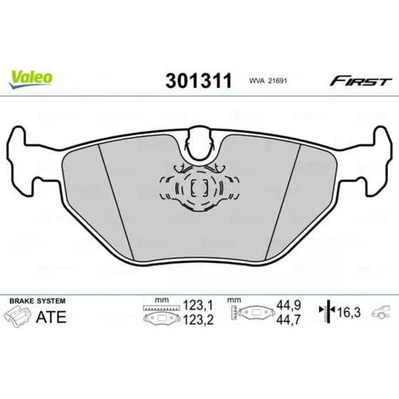 VALEO 301311 Bremseklodser til BMW 5 & Alpina B10