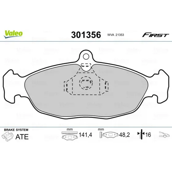 VALEO Bremseklodser 301356 for OPEL, CHEVROLET, JAGUAR, VAUXHALL