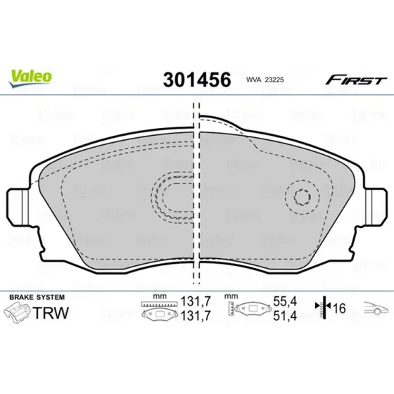 VALEO Bremseklodser 301456 til OPEL & Vauxhall