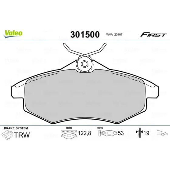 VALEO Bremseklodser 301500 til CITROËN (Akselsæt)