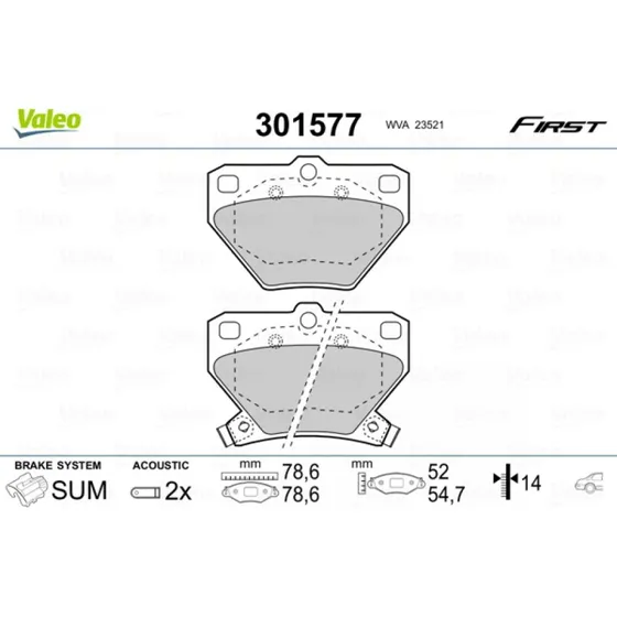 VALEO Bremseklodser 301577 for TOYOTA