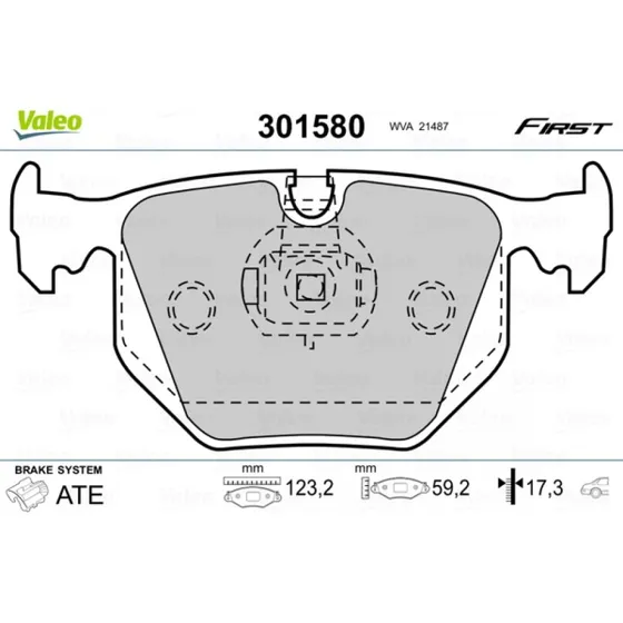 VALEO Bremseklodser 301580 til BMW, Land Rover, Alpina