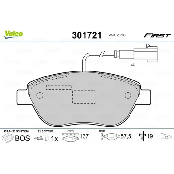 VALEO Bremseklodser 301721 for OPEL, FIAT, ABARTH