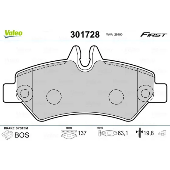 VALEO Bremseklodser 301728 til VW Crafter & Mercedes Sprinter