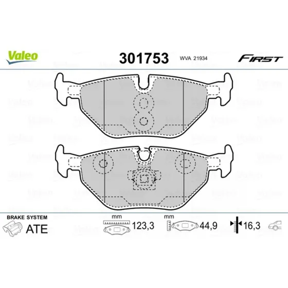 VALEO Bremseklodser 301753 til BMW, SAAB, MG, ROVER