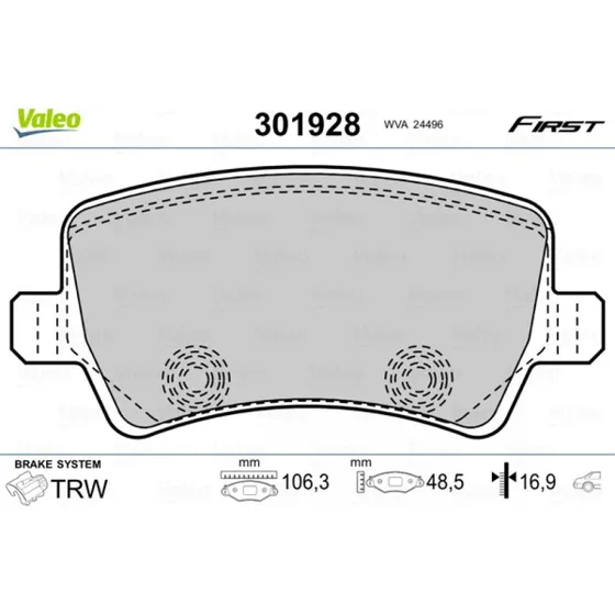 VALEO Bremseklodser 301928 til FORD, VOLVO, LAND ROVER
