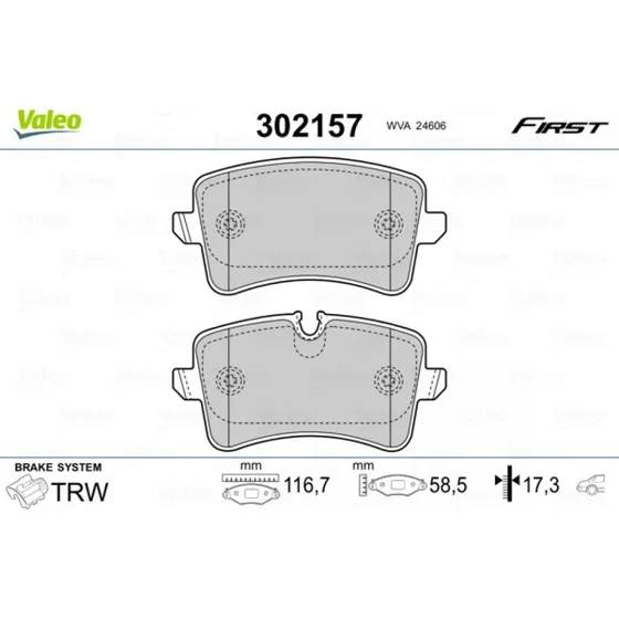 VALEO Bremseklodser 302157 til AUDI A4, A5, Q5