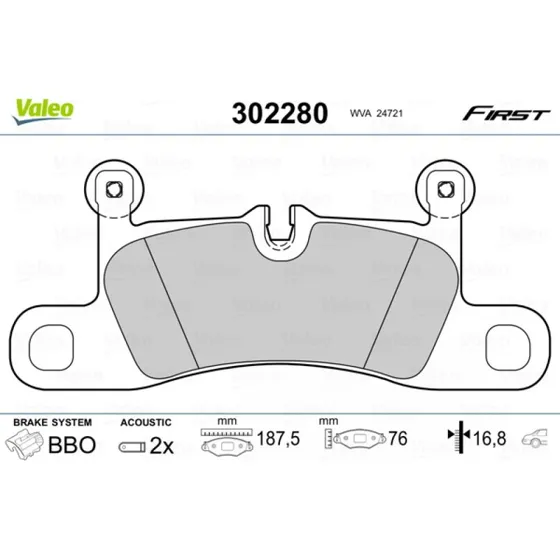 VALEO Bremseklodser 302280 til VW Touareg & Porsche Cayenne