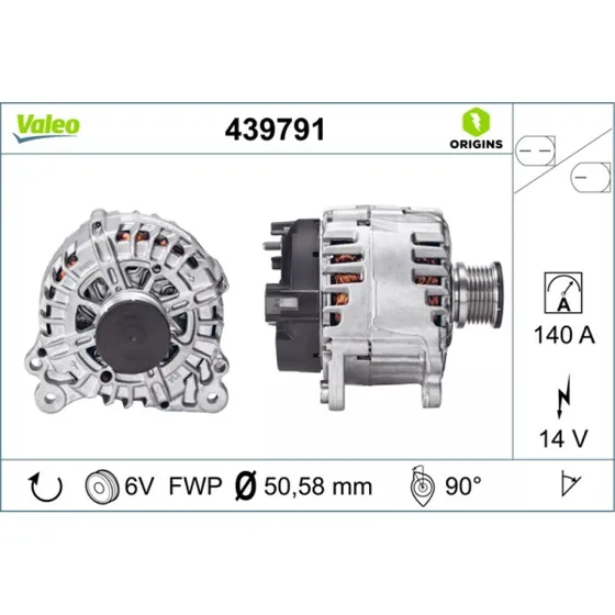 VALEO Generator 439791 til VW, Audi, Skoda, Seat