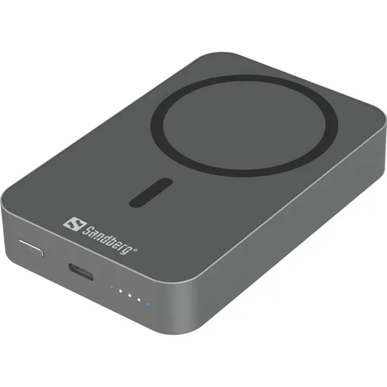 Sandberg Mag Wireless Powerbank 10000 mAh Grå