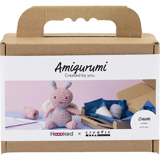Creativity in a Box – Hæklekit Amigurumi Honningbi i Pastelfarver