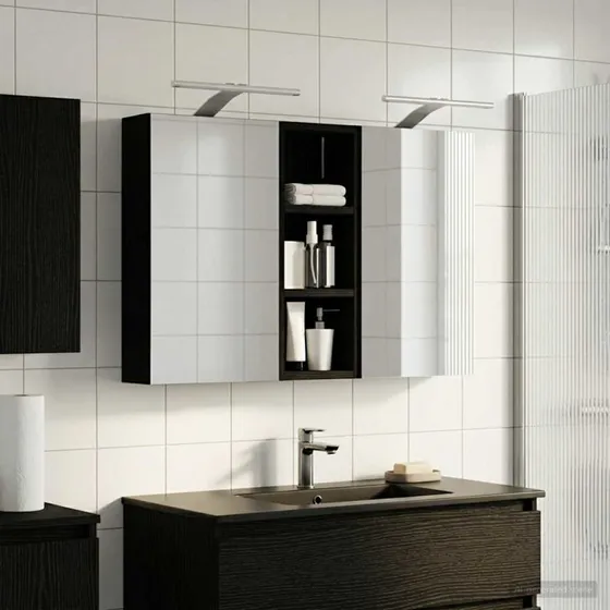 vidaXL Badeværelsesskabsæt 3 pc 80 x 10,5 x 50 cm Konstrueret træ