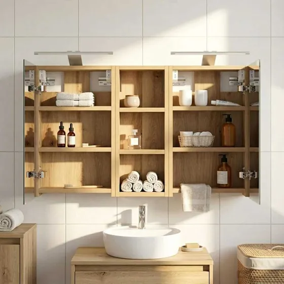 vidaXL Badeværelsesskabsæt 3 pc 80 x 10,5 x 50 cm Konstrueret træ