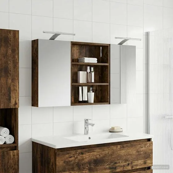 vidaXL Badeværelsesskabsæt 3 pcs 100 x 10,5 x 50 cm Konstrueret træ