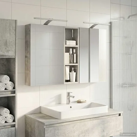 vidaXL Badeværelsesskabsæt 3 pcs 100 x 10,5 x 60,5 cm Konstrueret træ