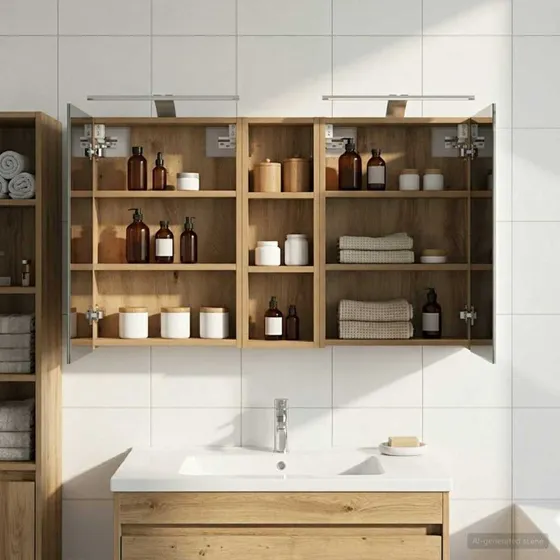vidaXL Badeværelsesskabsæt 3 pc 100 x 10,5 x 60,5 cm Konstrueret træ