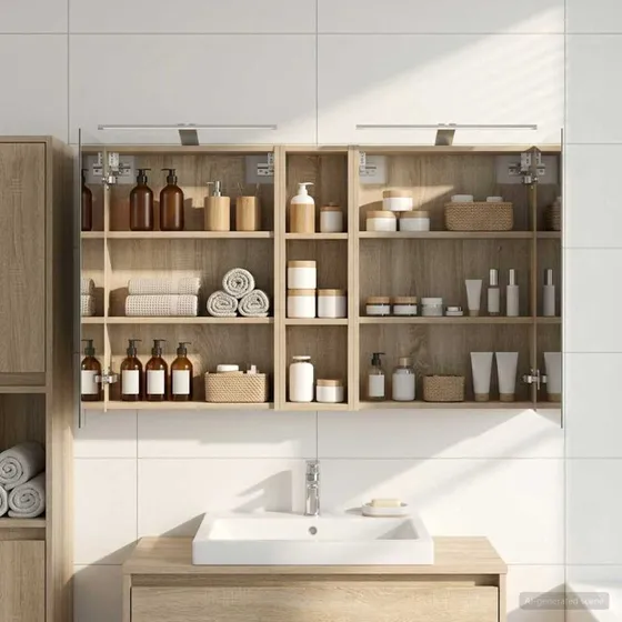 vidaXL Badeværelsesskabsæt 3 pc 120x14,5x70 cm Konstrueret træ