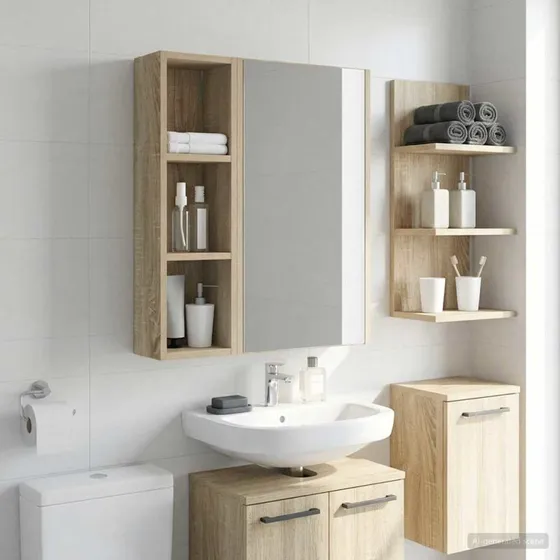 vidaXL Badeværelsesvægskab Sonoma 20 x 14 x 70 cm Konstrueret træ