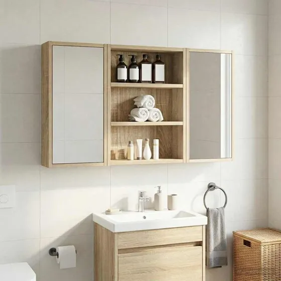 vidaXL Badeværelsesvægskab Sonoma 40 x 10 x 50 cm Konstrueret træ