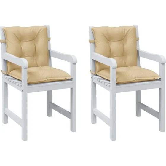vidaXL Stolehynder med Lav Ryg 2 stk. 100x50x7 cm Beige