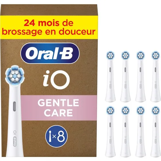 Oral-B iO Gentle Care Hvid, 8 børstehoveder
