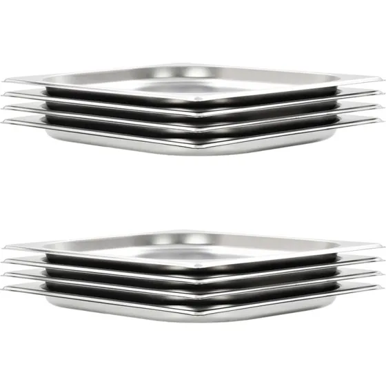 vidaXL GN 1/1 8 stk. rustfrit stål gastronorm beholder 20 mm