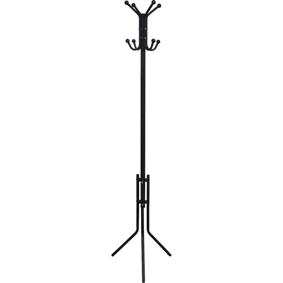 Sort stående jakkestativ i metal – 41 x 41 x 179 cm
