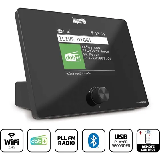 Imperial DABMAN i420BK - Kompakt hybridradio med DAB+, FM & Bluetooth
