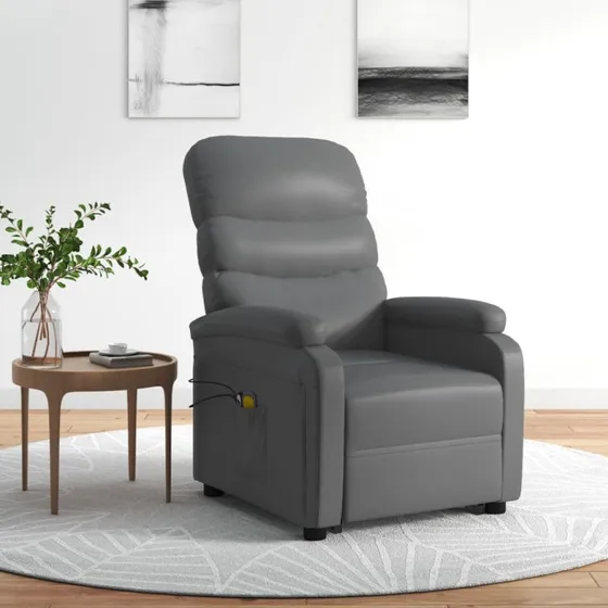vidaXL Massagestol med Løftefunktion og 6-Punkts Massage – Antracitgrå