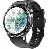 INF Smartwatch med EKG, pulsmåler og læderrem (sort/brun)