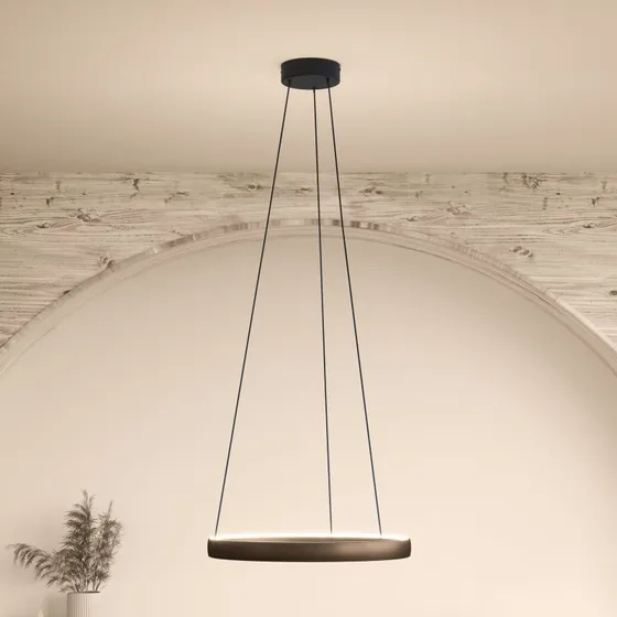 EGLO Trabuco LED-hængelampe, brun/sort, Ø80 cm