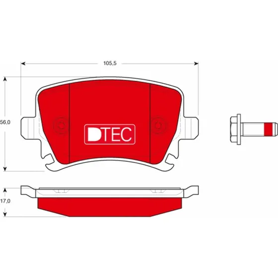 TRW Bremseklodser GDB1622DTE, bag, til VW, Audi, Skoda, Seat