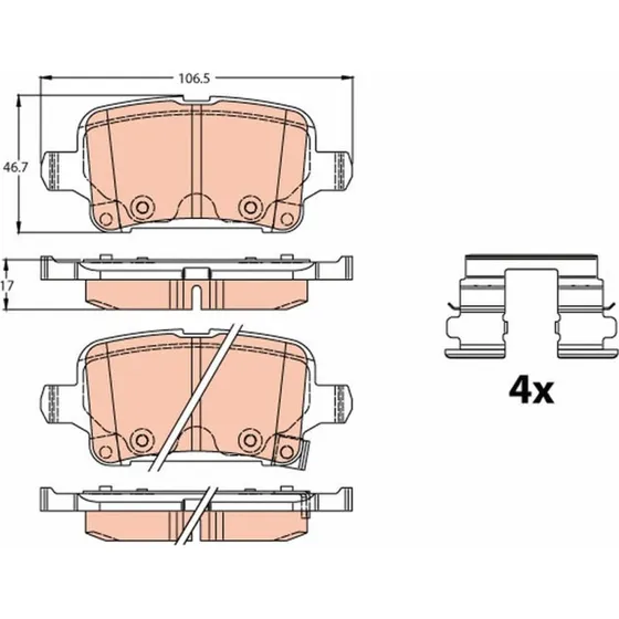 TRW GDB2180 Bremseklodser til Opel Astra K & Vauxhall Astra Mk VII