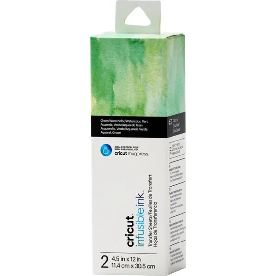 Cricut Infusible Ink Transferpapir, vandfarve-grøn, 114 x 305 mm, 2 ark