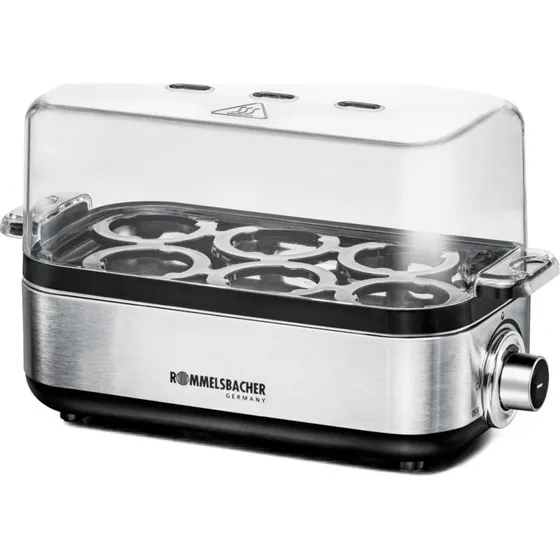 Rommelsbacher ER 600 Æggekoger 6 æg, 400 W, rustfrit stål, transparent