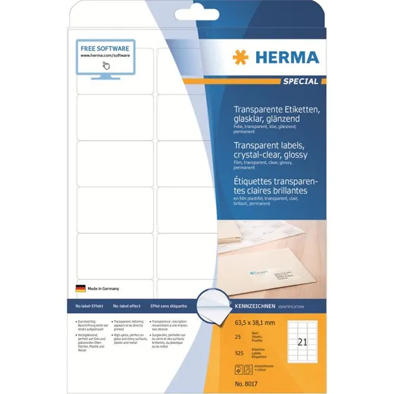 HERMA Filmmærkater 38,1 x 63,5 mm, 525 stk
