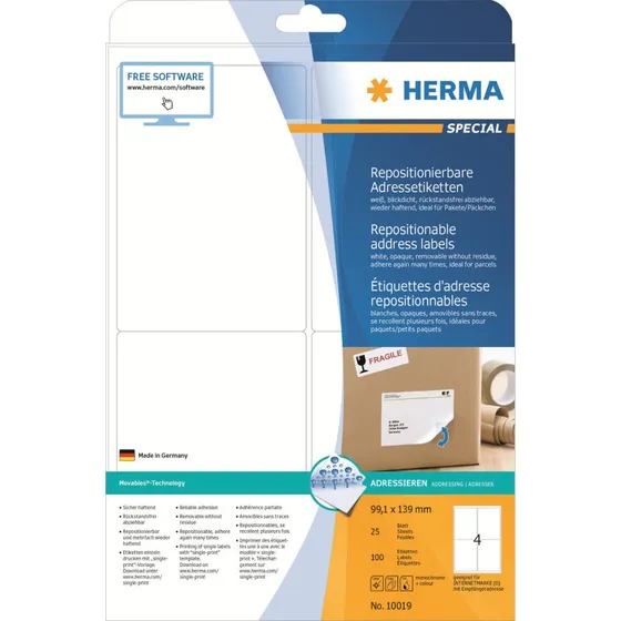 HERMA Special Adresseetiketter 99,1 x 139 mm, 100 stk