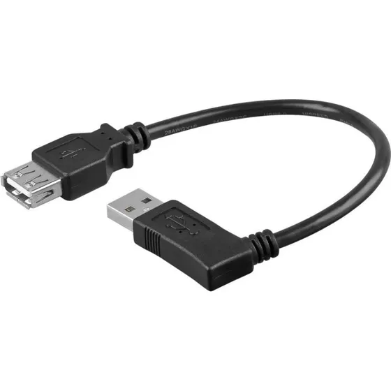 goobay USB 2.0 90° forlængerkabel 15 cm, sort