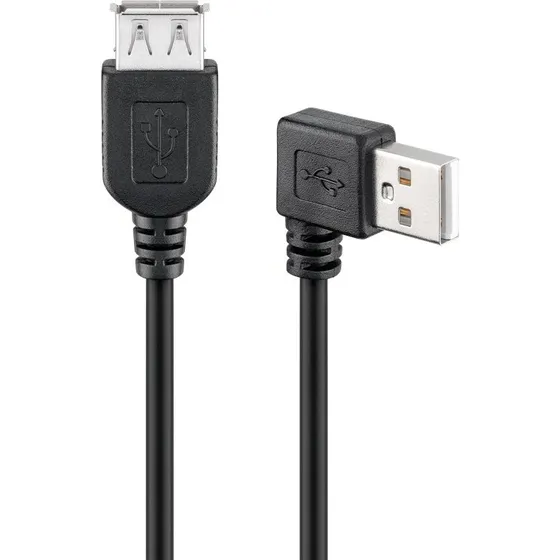 goobay USB-A 90°-forlængerkabel 30 cm, sort