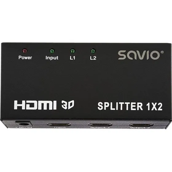 Savio CL-42 HDMI Splitter 1x2, Fuld HD, Metal