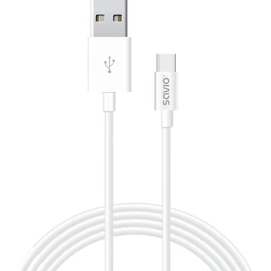 Savio CL-125 USB-C kabel 1 m hvid, USB-A til USB-C