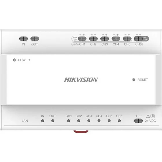 Hikvision DS-KAD706Y 2-Wire IP-distributor med 6 porte