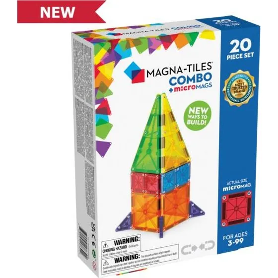Magna-Tiles microMAGS Combo 20 dele - Magnetisk byggesæt