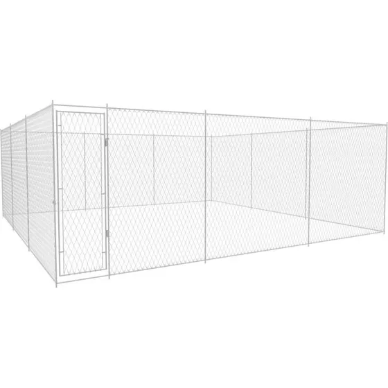 vidaXL Udendørs Hundeløbegård 570x570x185 cm Galvaniseret Stål