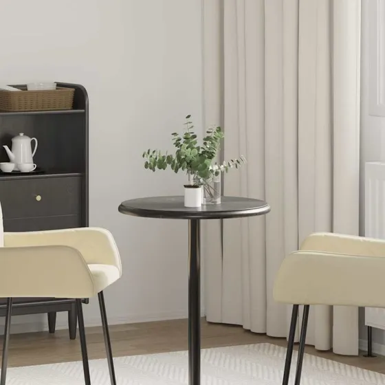 vidaXL bordplade Ø50x2,5 cm marmor sort