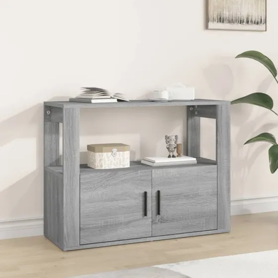 vidaXL Skænk 80x30x60 cm Konstrueret Træ Grå Sonoma-Eg