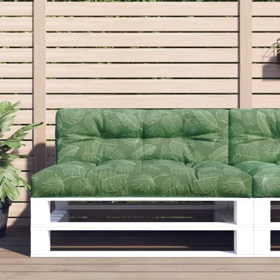 vidaXL Pallehynde 120x40x10 cm Stof Bladmønster